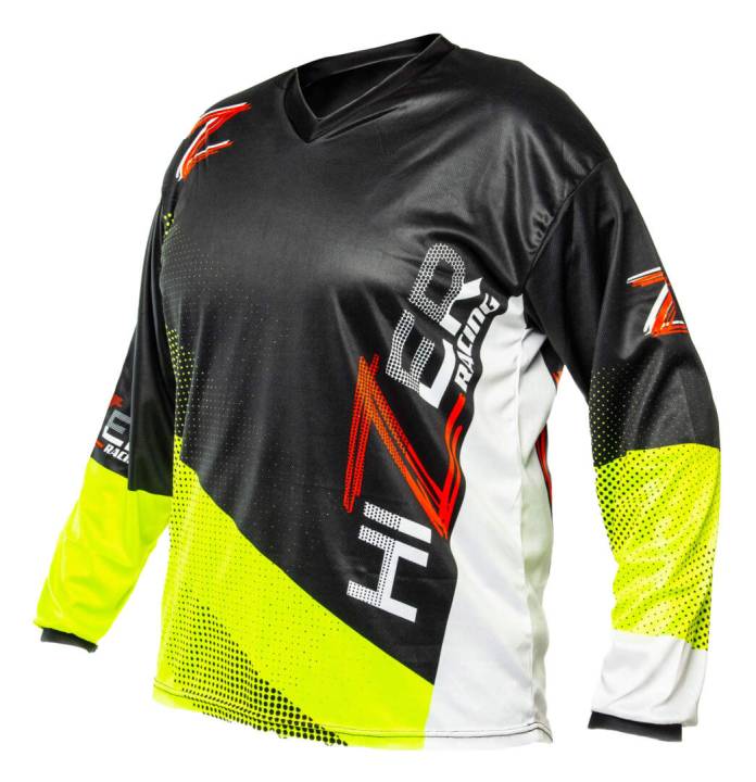 Джерси/футболка для мотокросса HIZER (Хайзер) / Neon-Green/White (M)