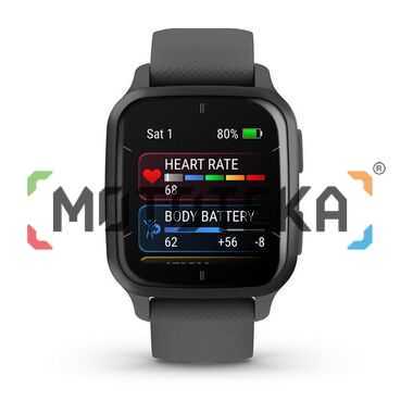 Смарт-часы Garmin (Гармин) Venu Sq 2, серые с серым силиконовым ремешком (010-02701-10)