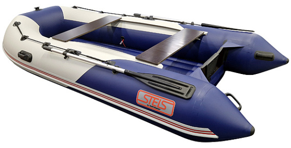 Лодка ПВХ Hunterboat Стелс 335 АЭРО синий/белый | Мототека
